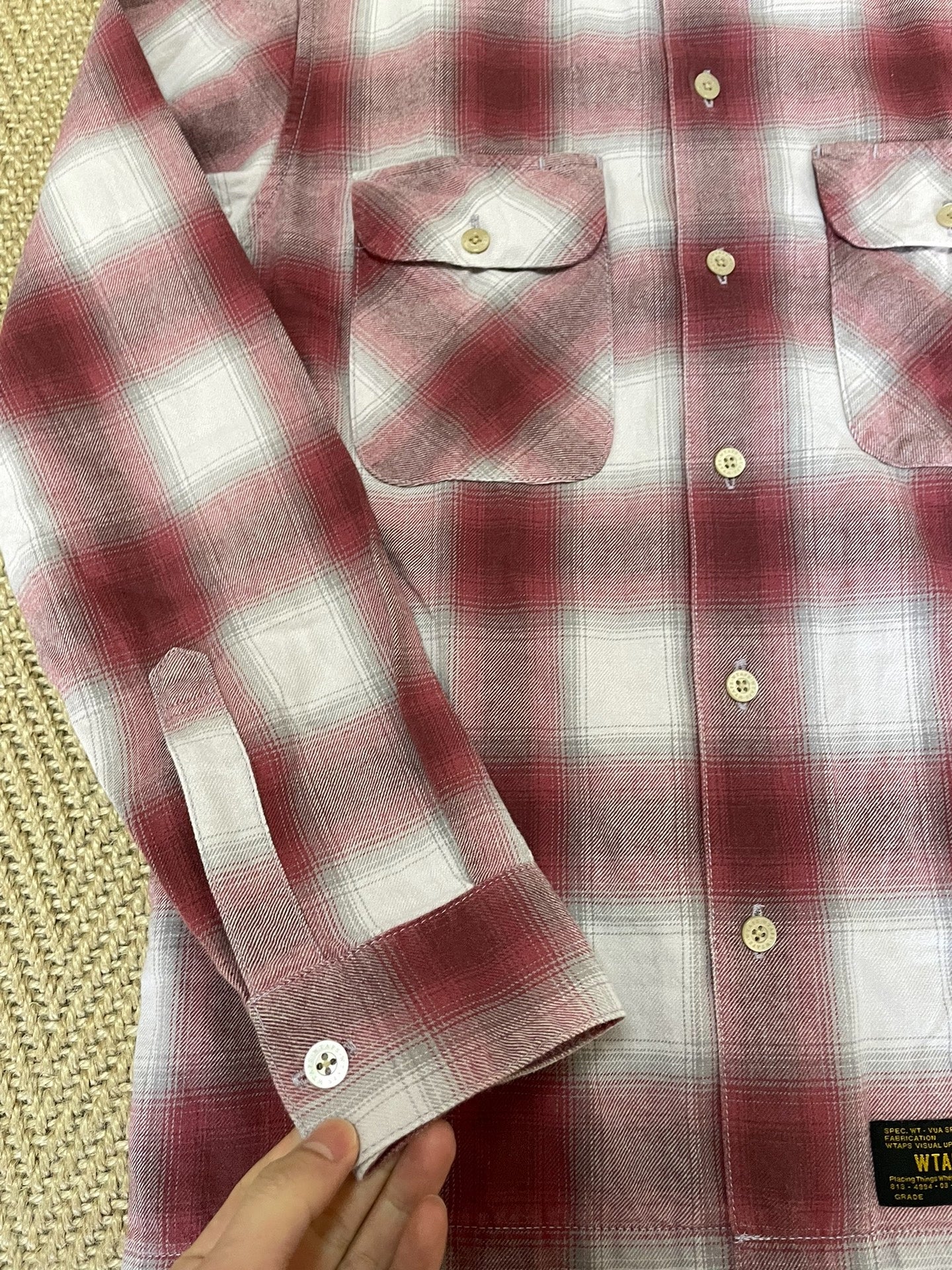 WTAPS VATOS Psychedelic Red Check Shirt
