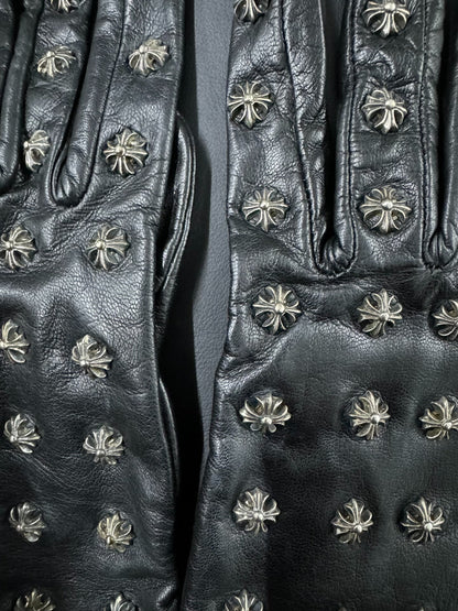 Chrome Hearts Leather Cross Gloves