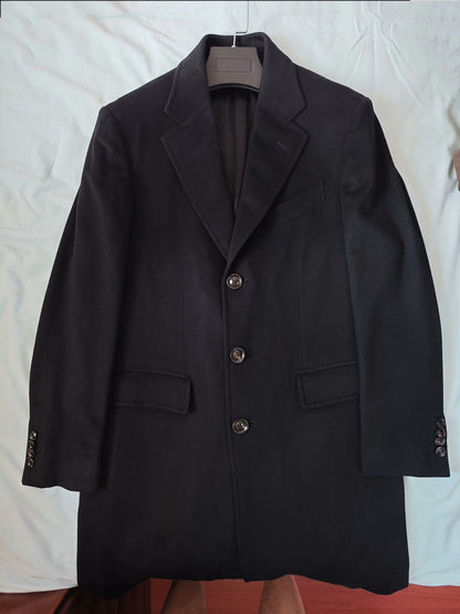 Zegna Black Cashmere Overcoat