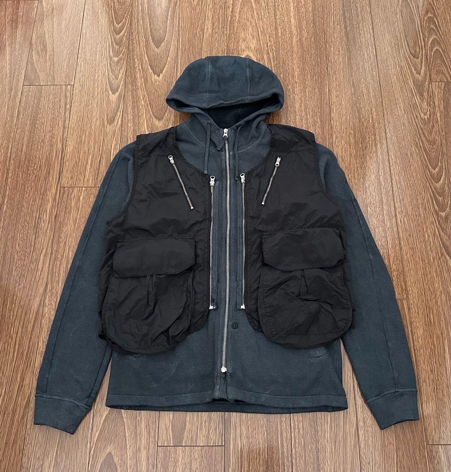 stone island shadow project hooded vest set