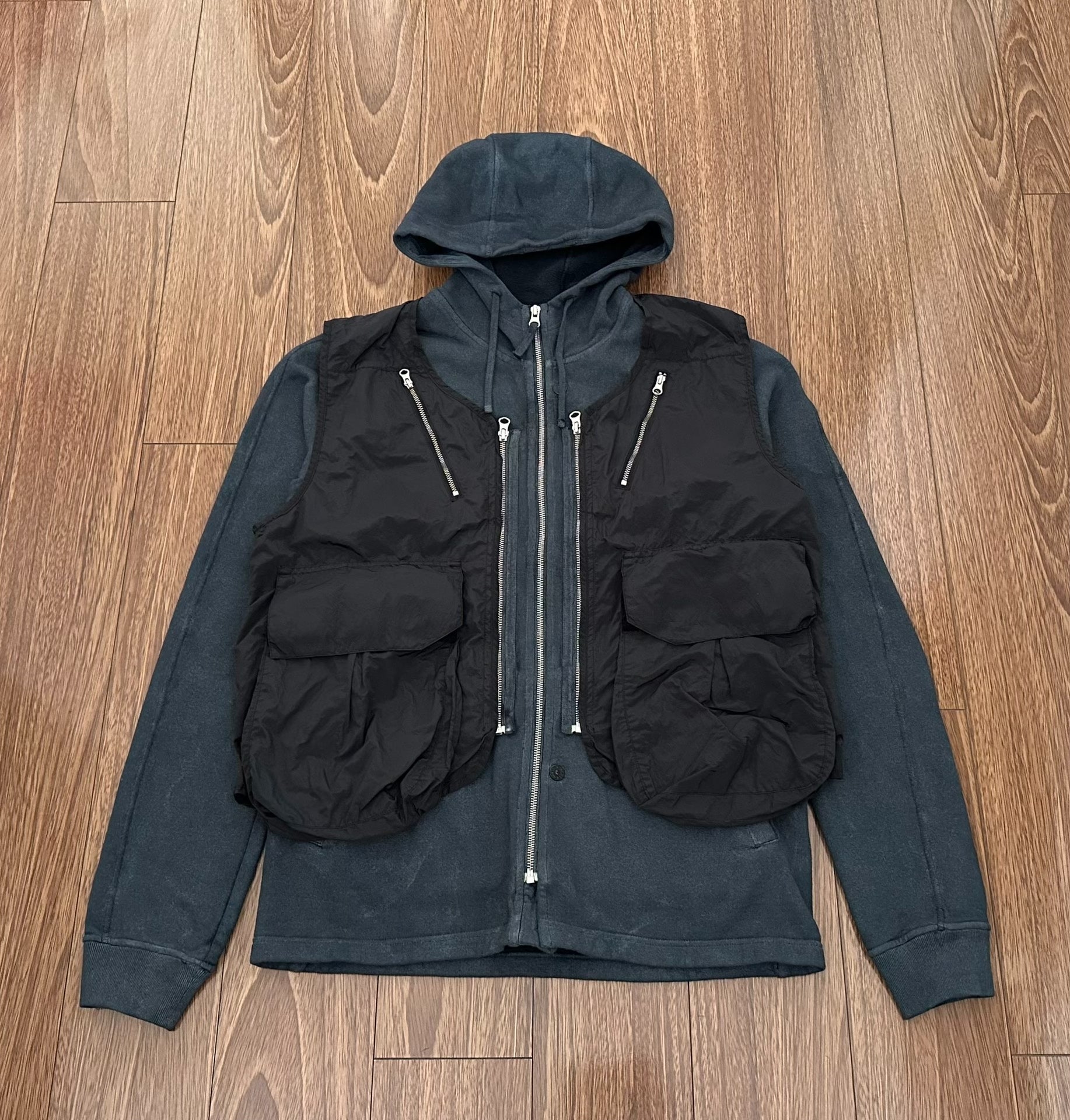 stone island shadow project hooded vest set