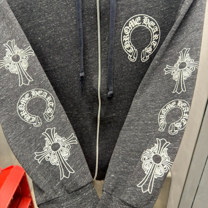 Chrome Hearts Black Gray T-bar Zipper Jacket