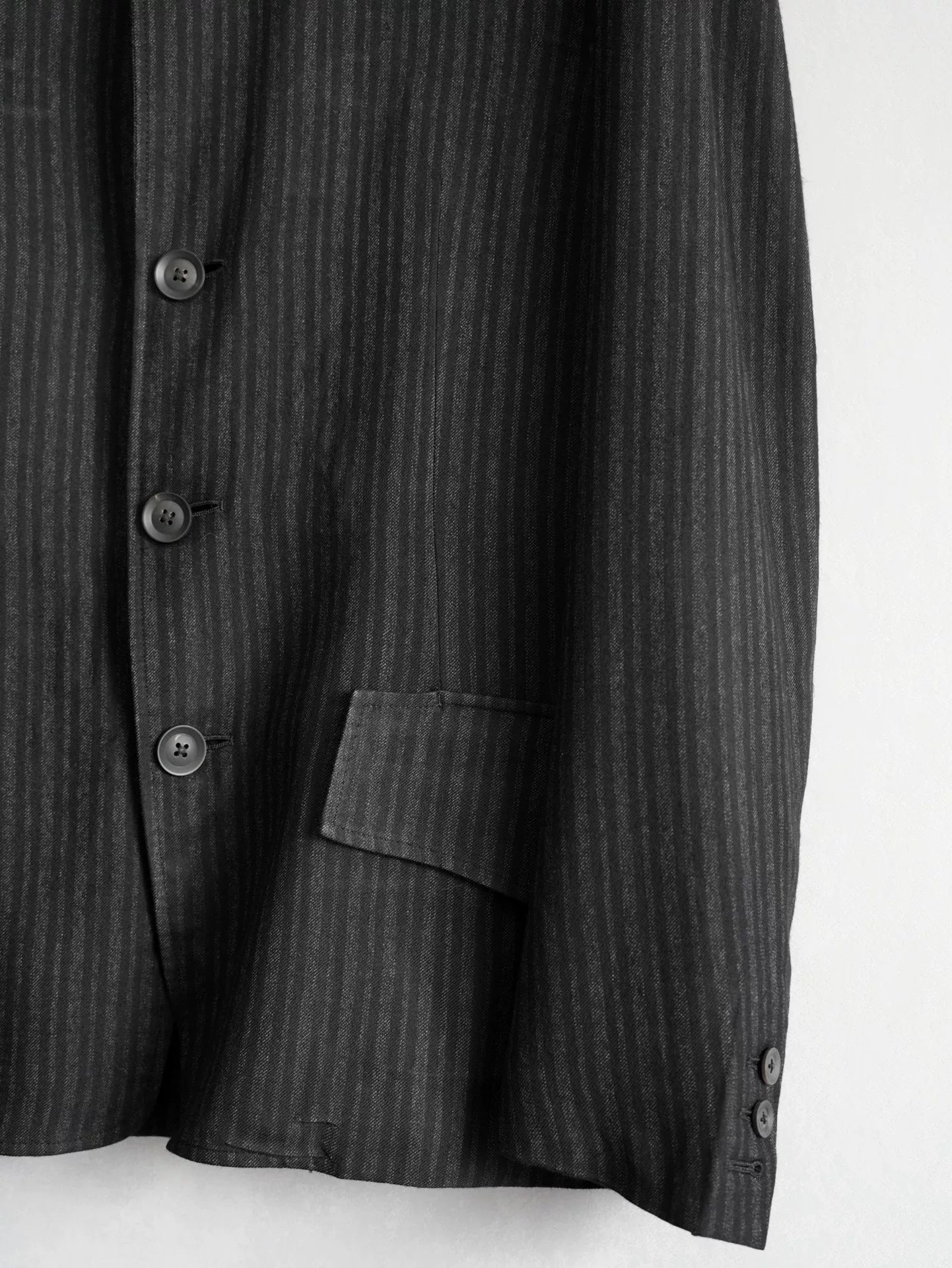 yohji yamamoto striped rayon jacket