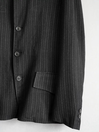 yohji yamamoto striped rayon jacket