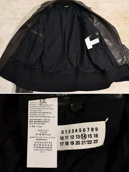 maison margiela leather motorcycle jacket size l/xl