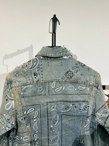 Amiri Washed Distressed Denim Jacket
