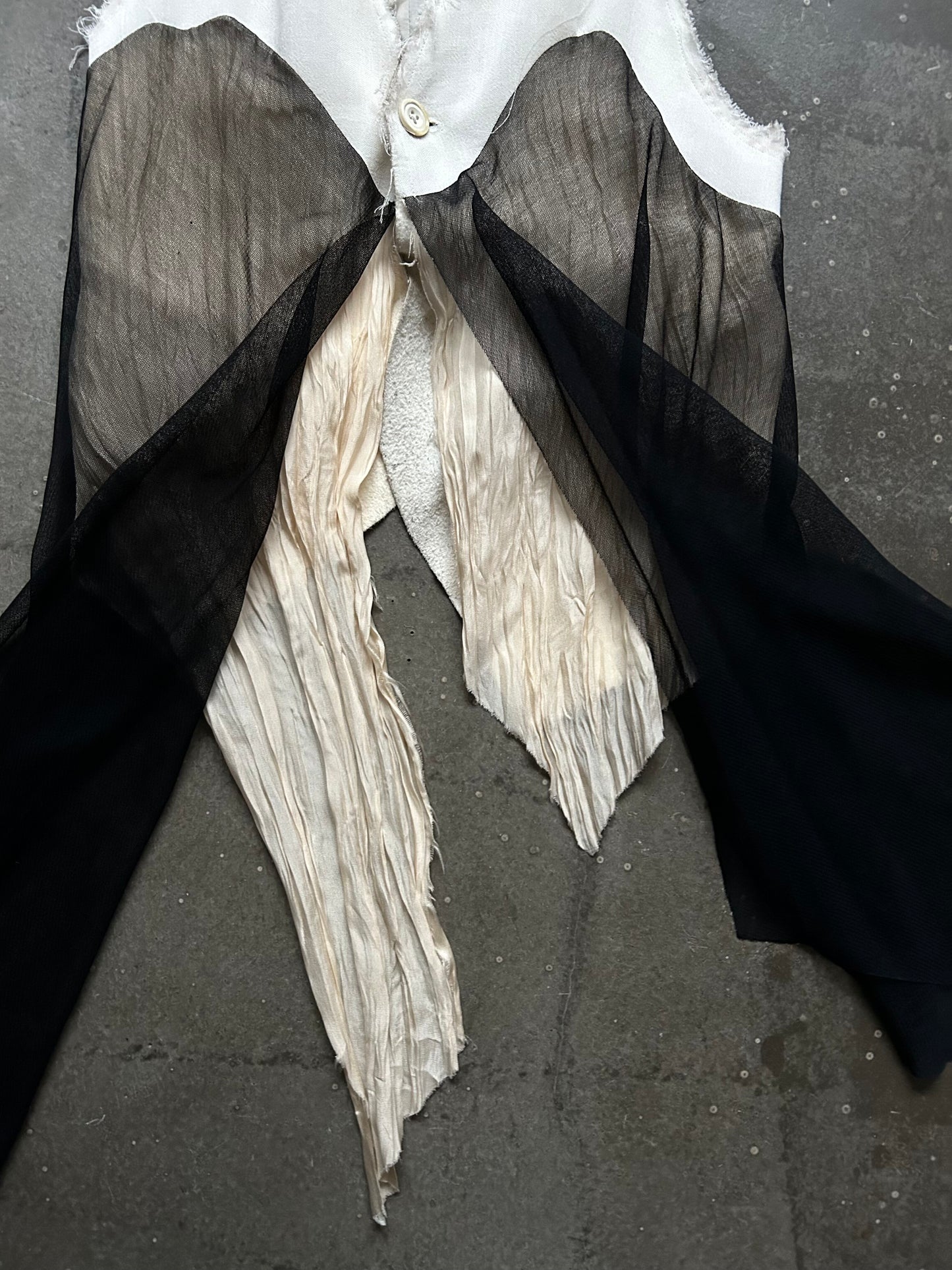 Double-Sided Lace and Leather Vest