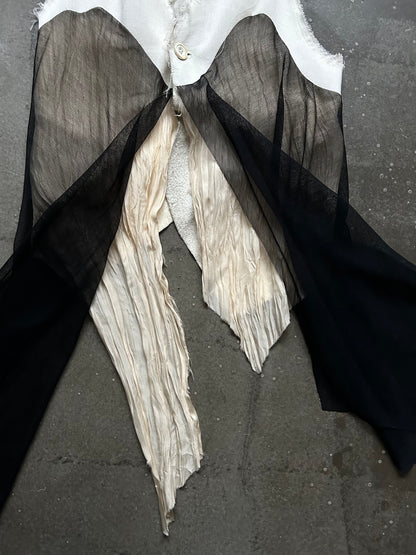 Double-Sided Lace and Leather Vest