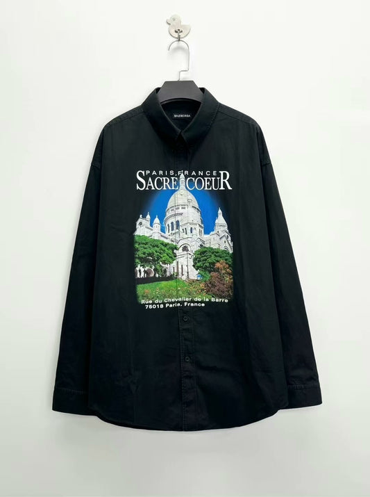 balenciaga black sacre coeur shirt jacket