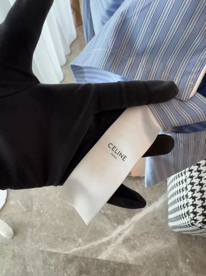 Celine Striped Embroidered Shirt for Men