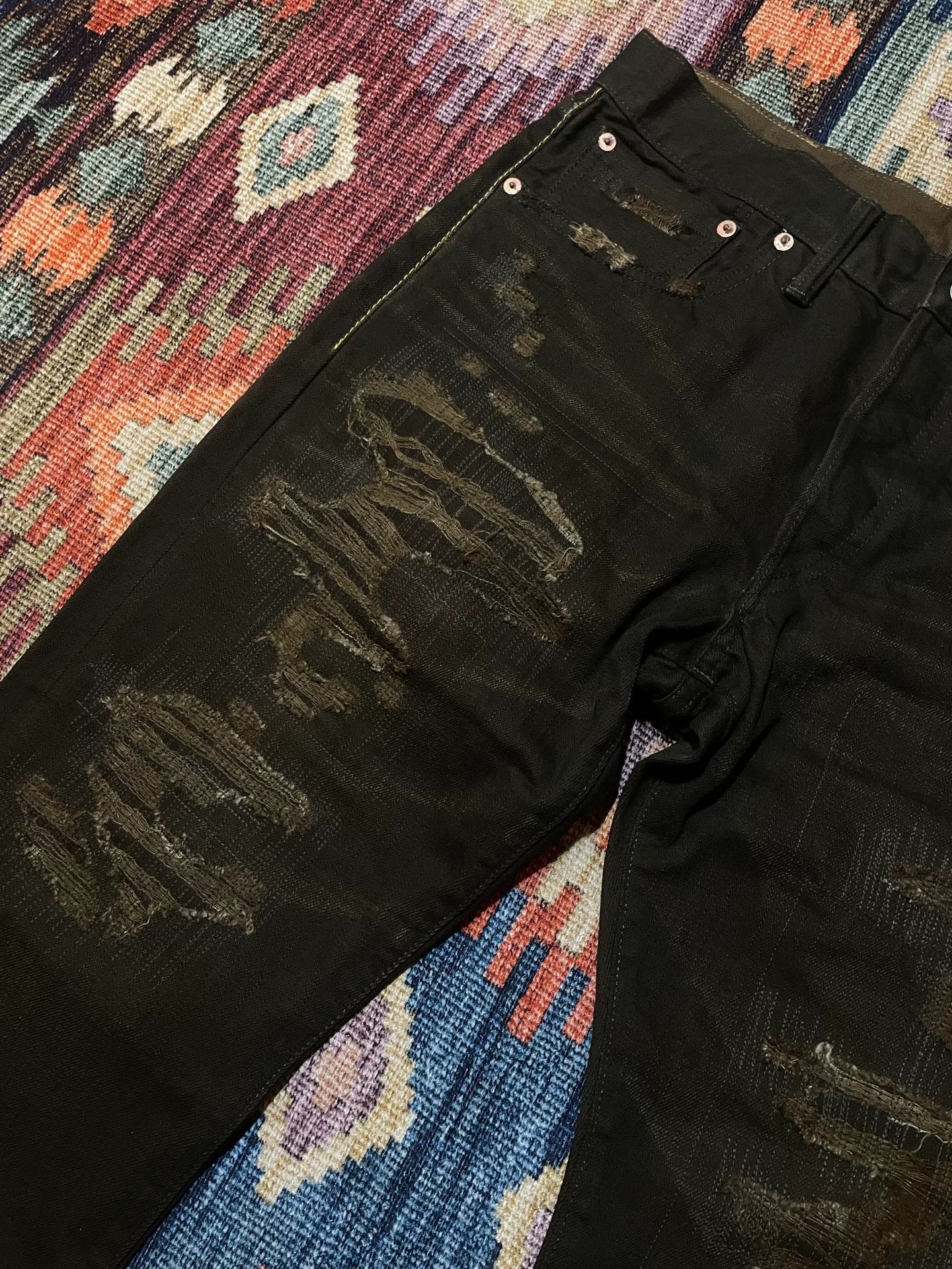 RRL 2016 Vintage Distressed Patch Pants