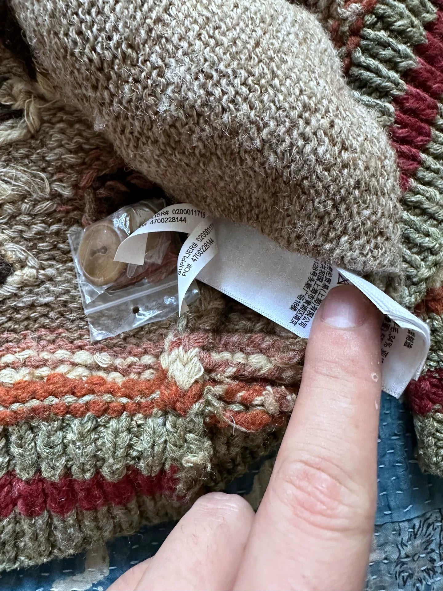 Southwest Woven Wool Sweater in M