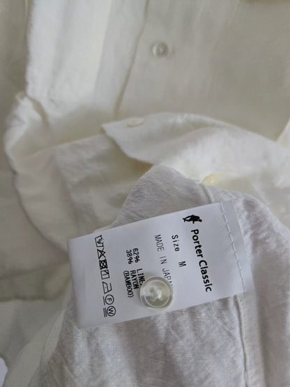 Porter Classic Bamboo Linen White Shirt
