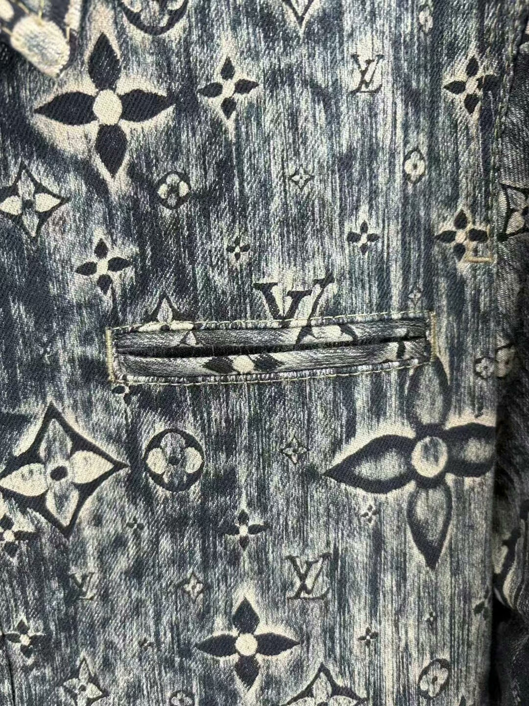 louis vuitton denim jacket with all-over print