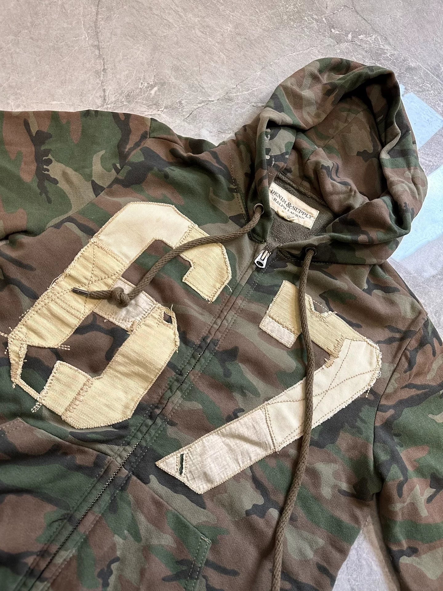 Ralph Lauren Camouflage Distressed Hoodie Jacket