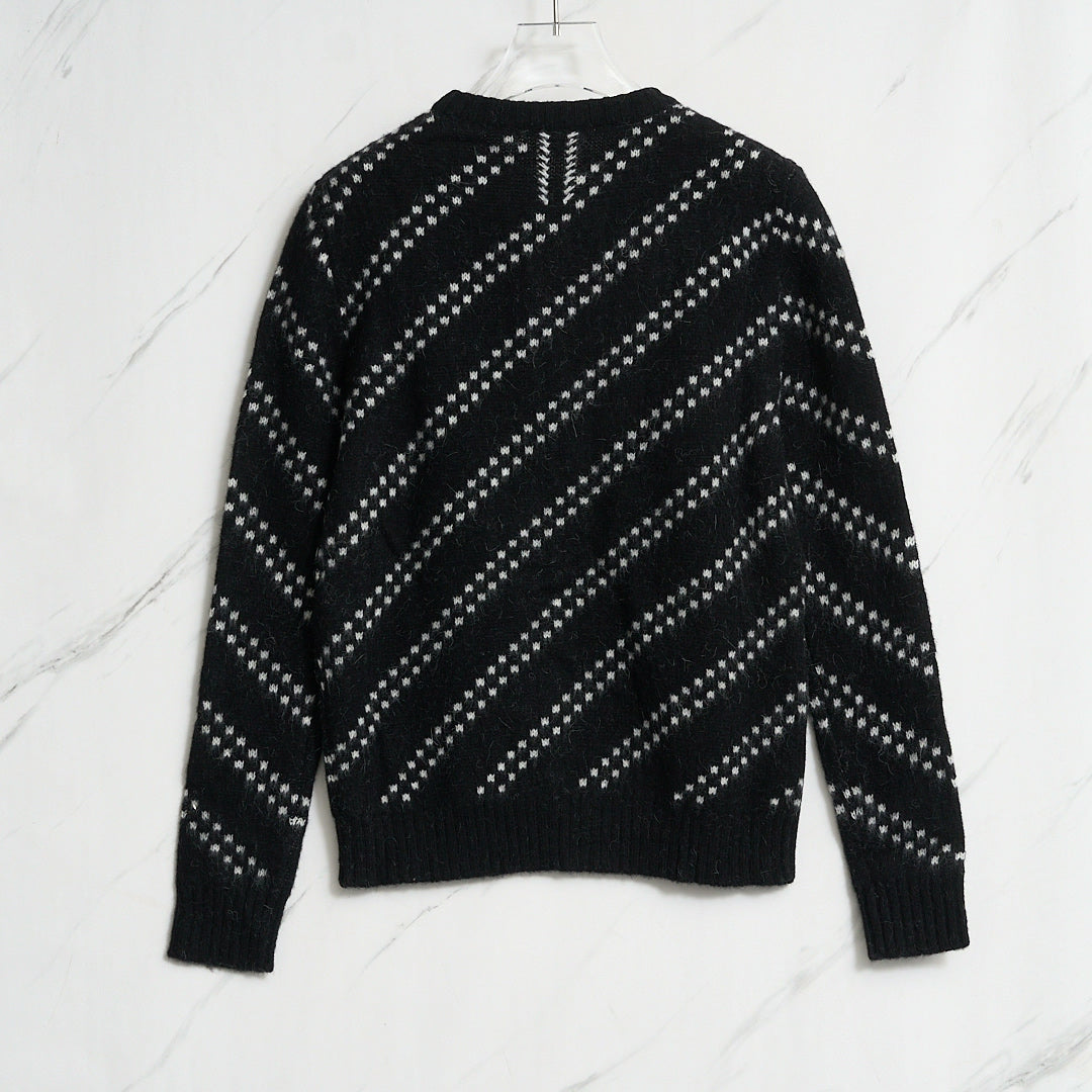 Saint Laurent Men's Zigzag Pattern Sweater