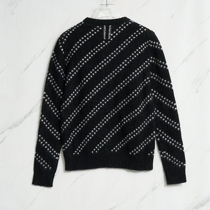 Saint Laurent Men's Zigzag Pattern Sweater