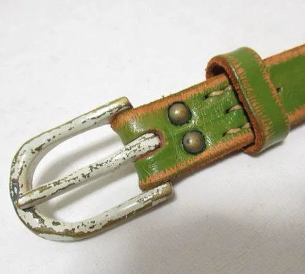 Kapital Narrow Green Leather Belt