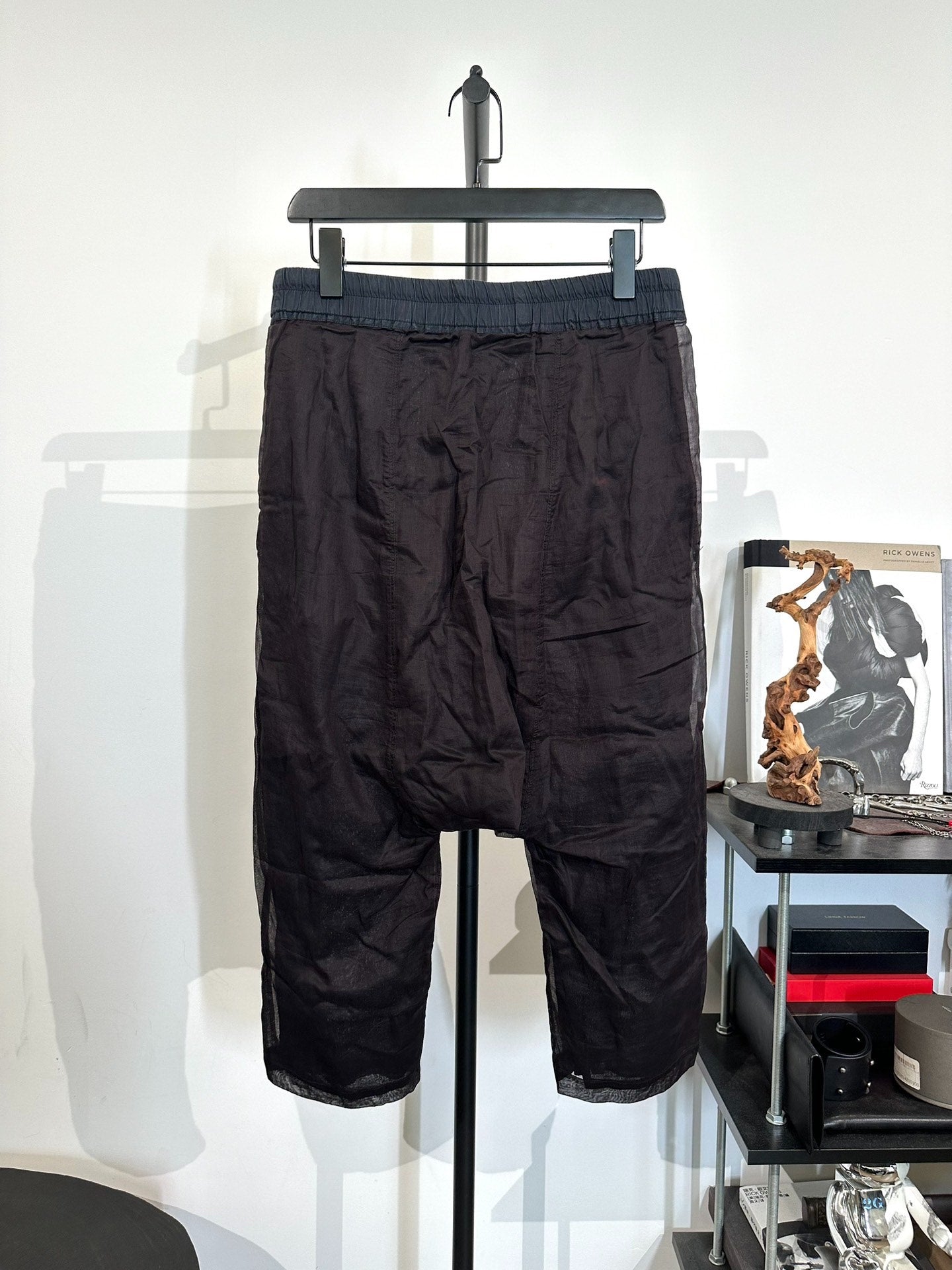 Rick Owens Double-Layer Mesh Cropped Pants 48