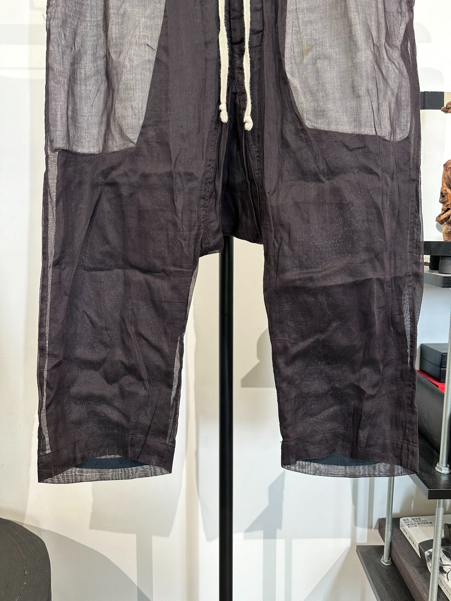 Rick Owens Double-Layer Mesh Cropped Pants 48