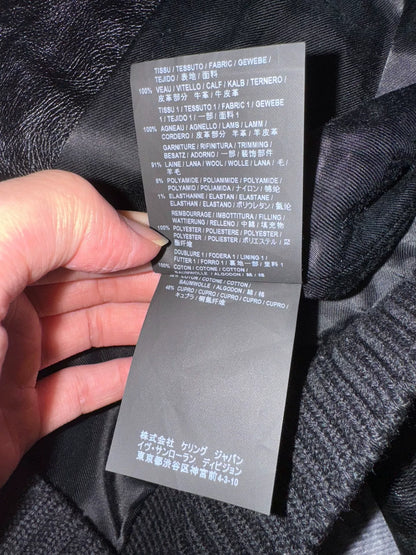 Saint Laurent Black Pilot Leather Jacket