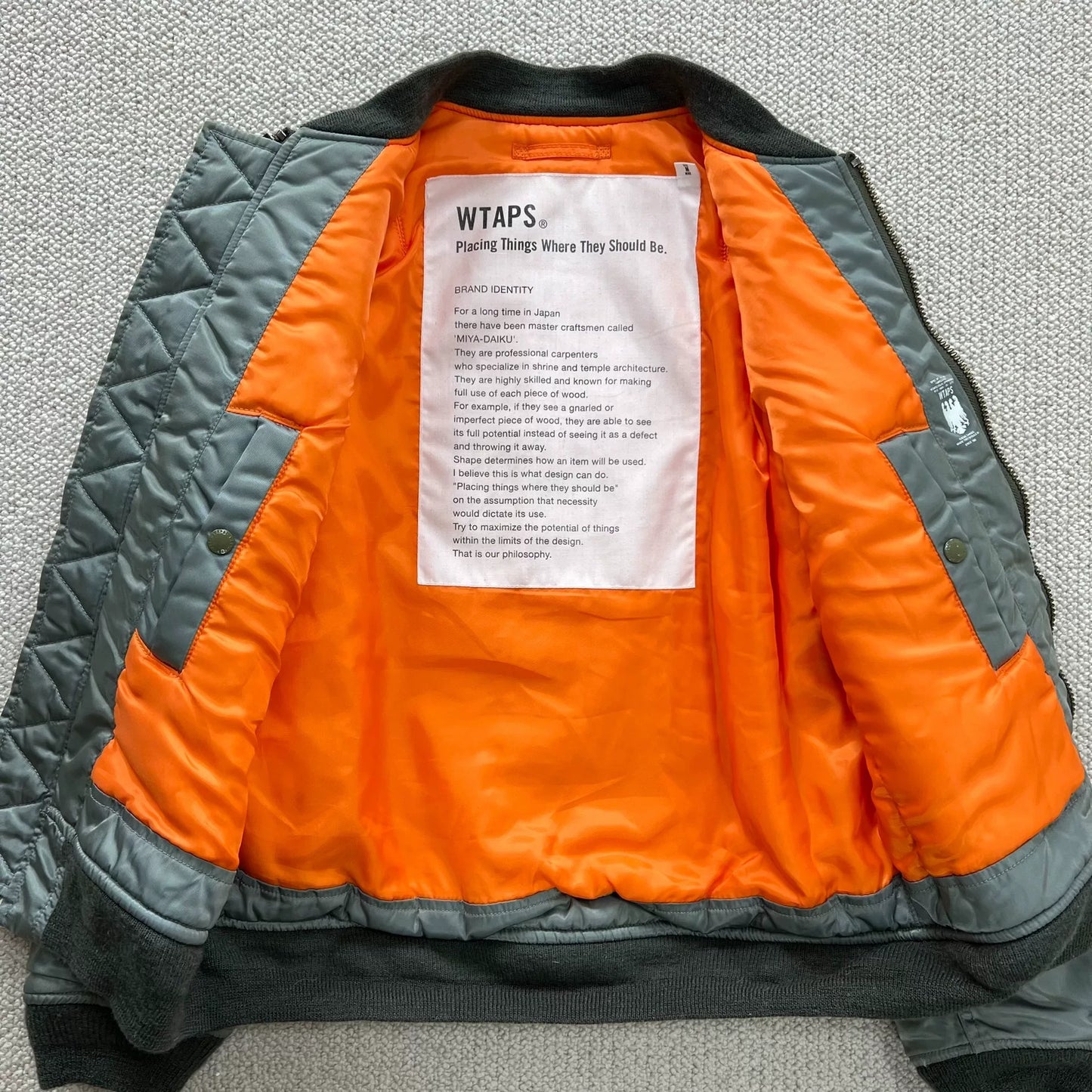 WTAPS MA1 Flight Jacket Vintage Style Outerwear