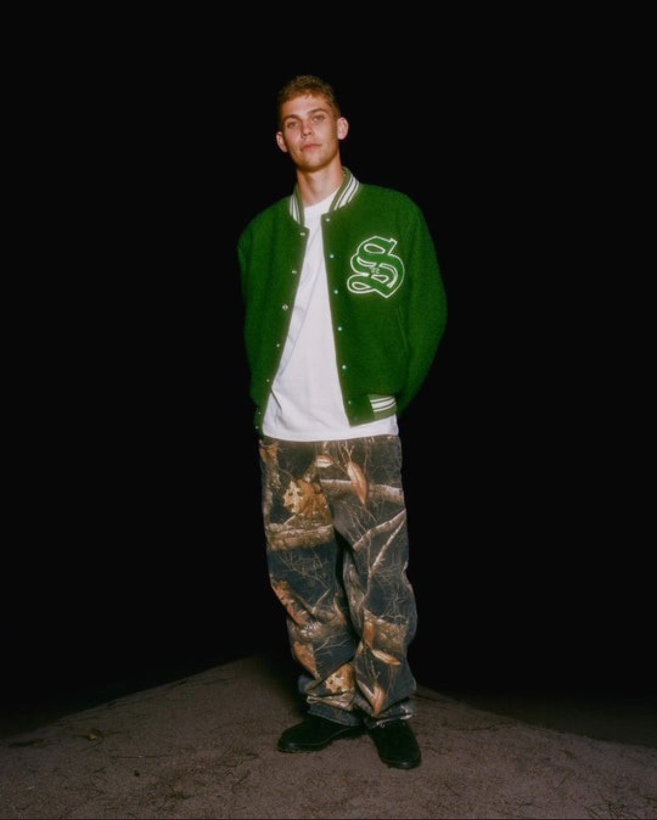 stussy fw22 casentino wool varsity jacket