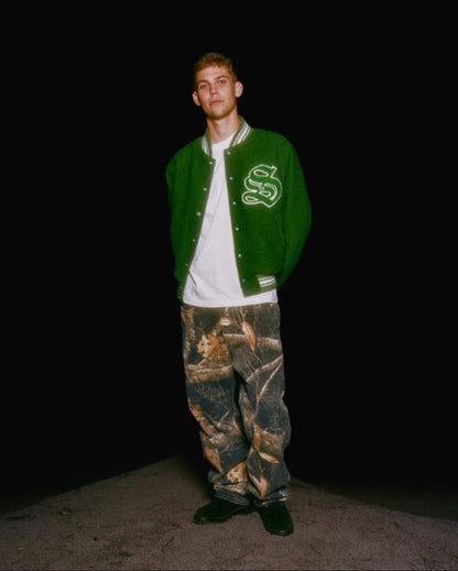 stussy fw22 casentino wool varsity jacket