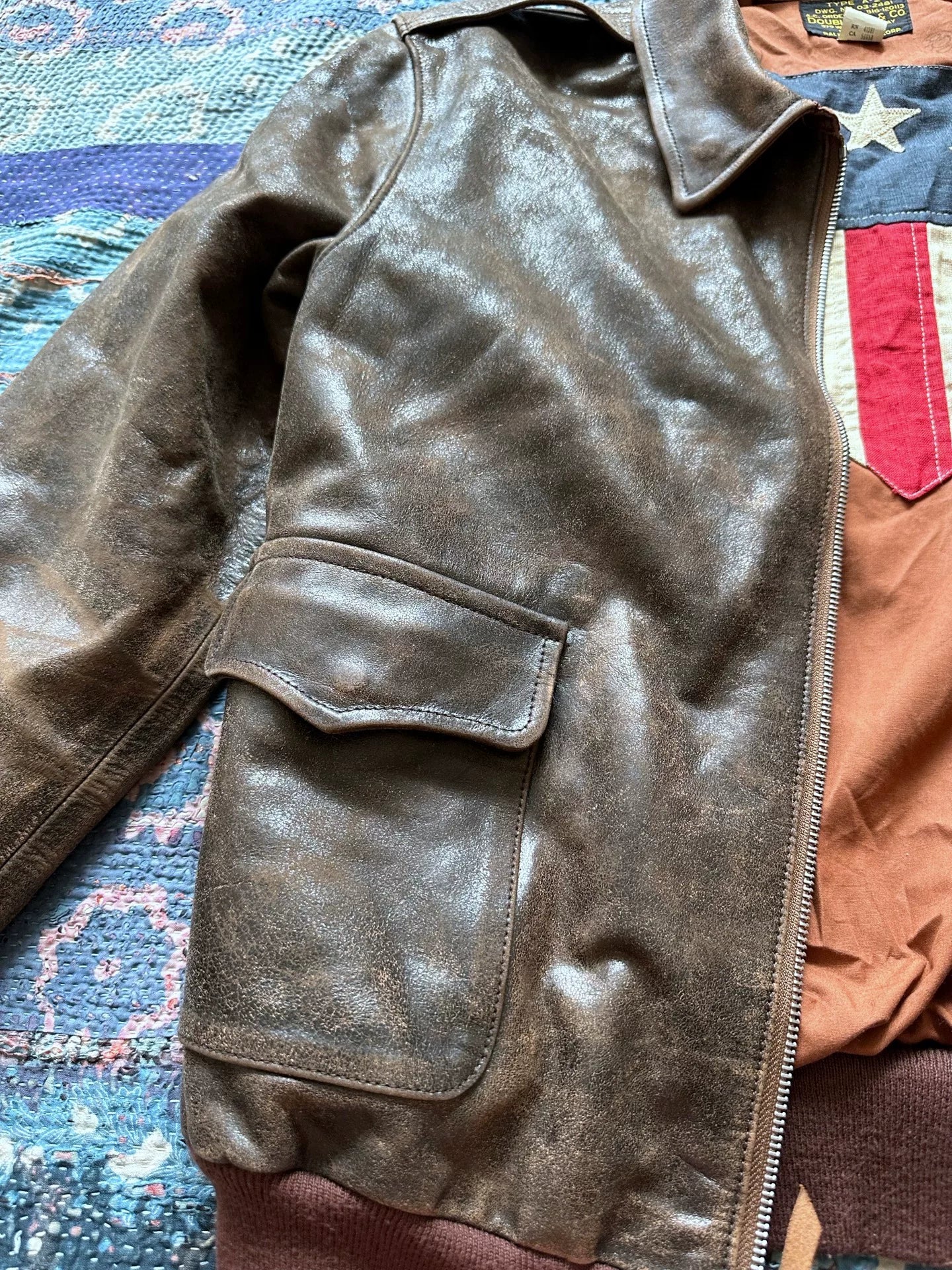 rrl a2 vintage leather jacket