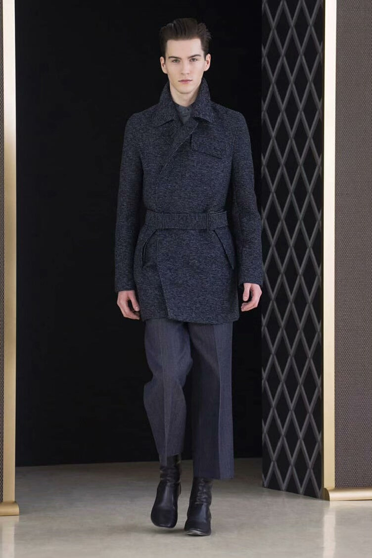 Balenciaga FW13 Black Gray Blend Coat