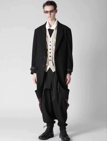 Yohji Yamamoto Black Striped Coat