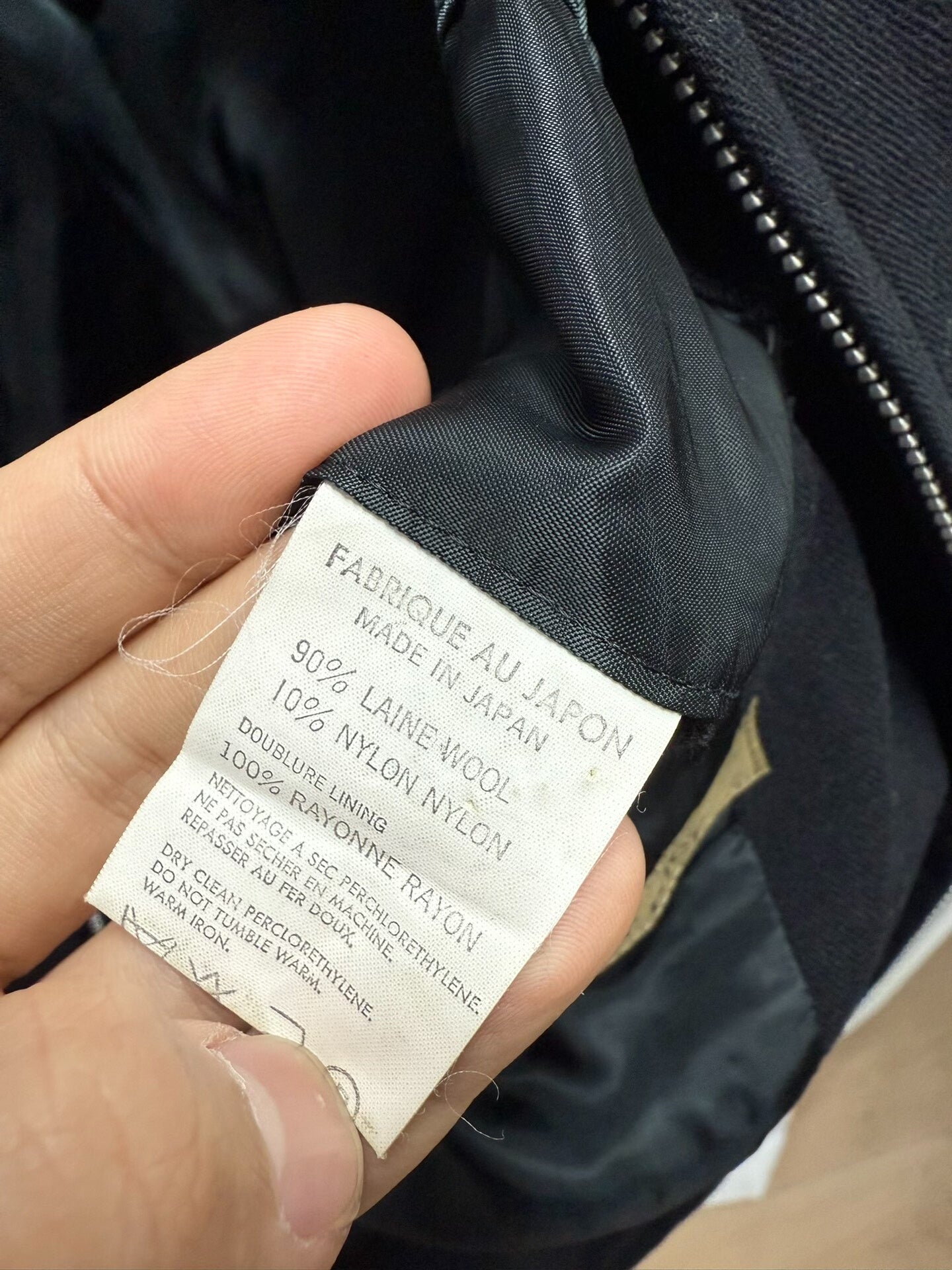 y's for men short wool jacket size 3