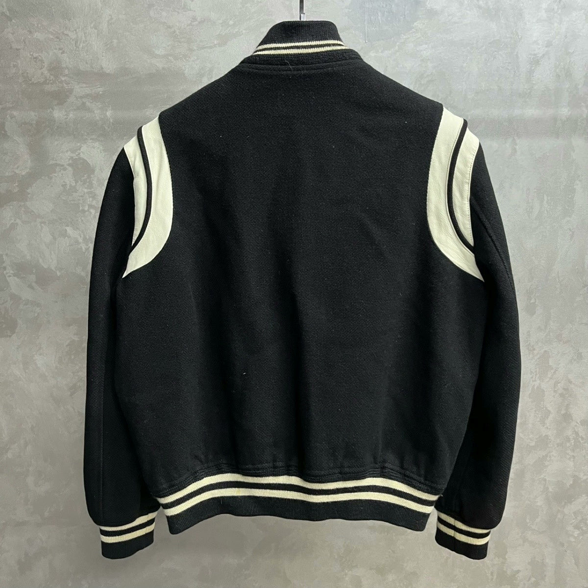 Saint Laurent Black White Striped Varsity Jacket
