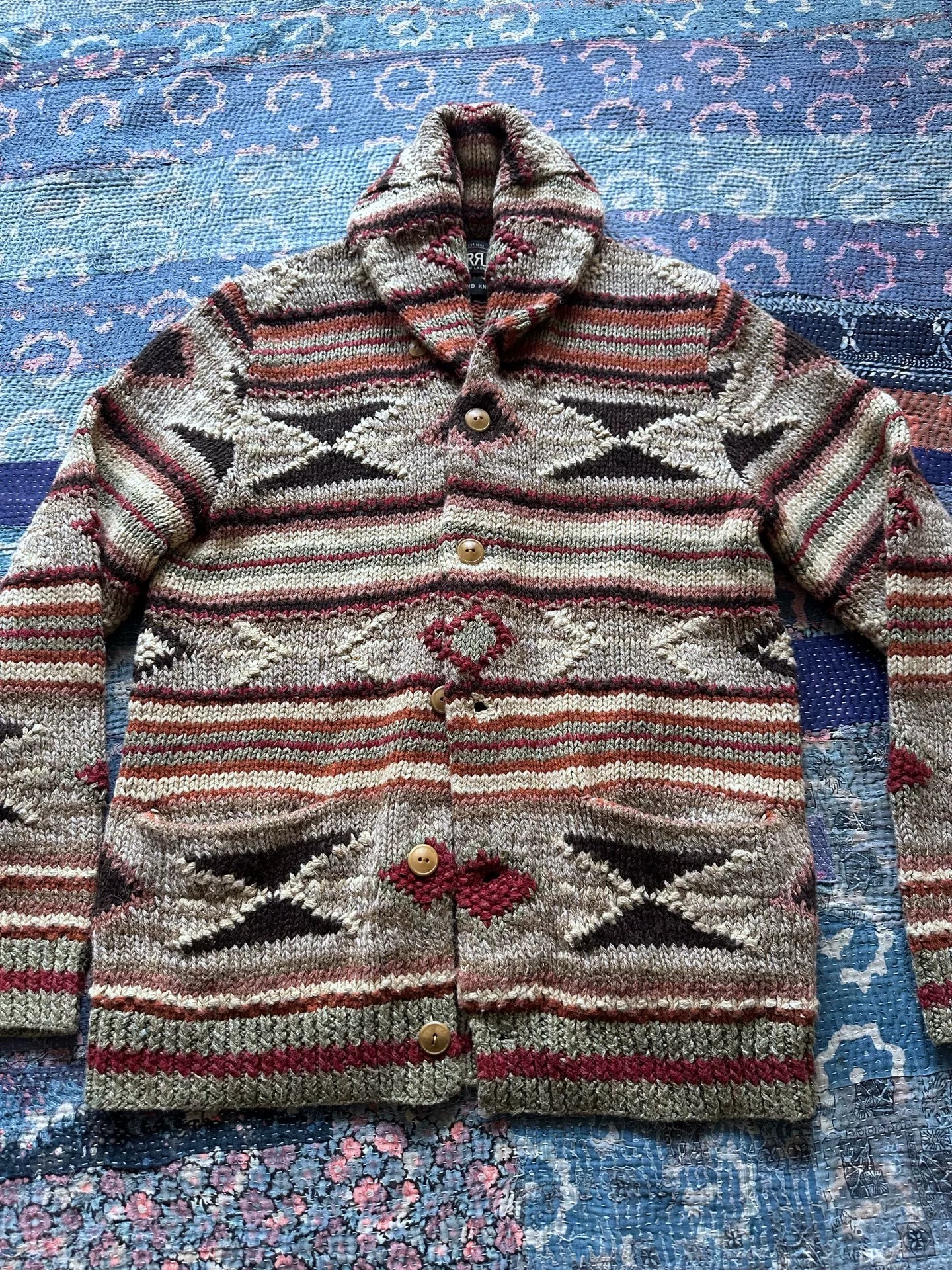 Southwest Woven Wool Sweater in M