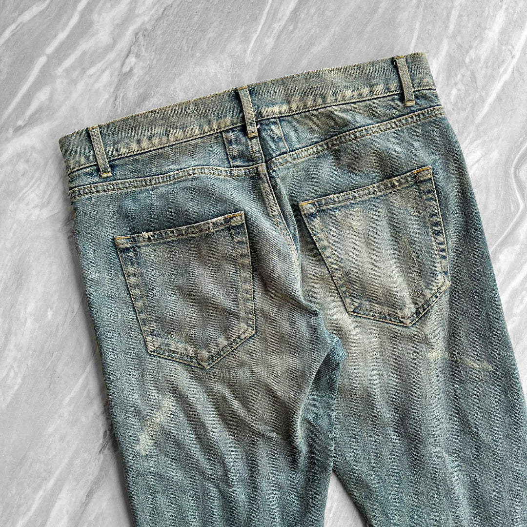 SAINT LAURENT Distressed Blue Jeans