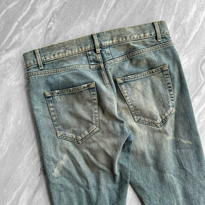 SAINT LAURENT Distressed Blue Jeans