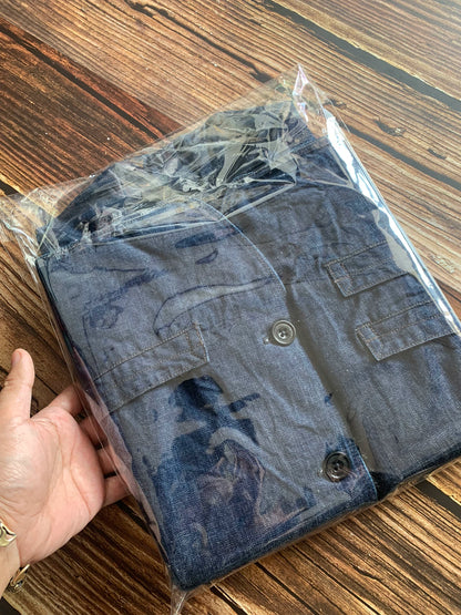 blue denim work vest for versatile styling