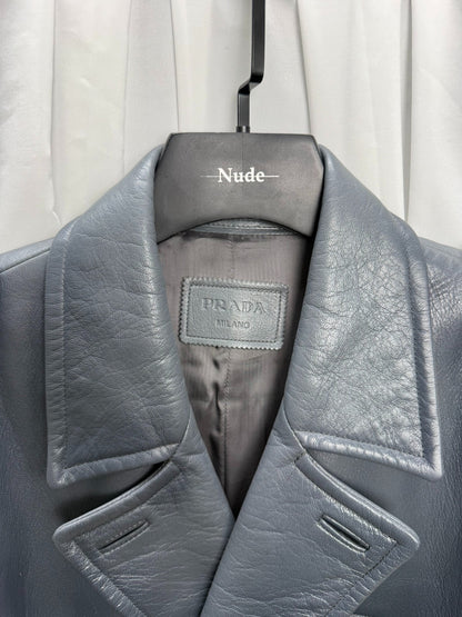 Prada Raf Simons Distressed Leather Jacket
