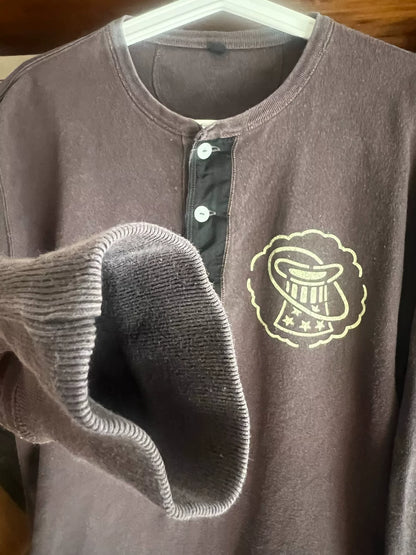 vintage washed henley long sleeve shirt