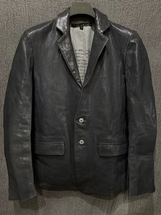 japanese avant-garde style leather blazer