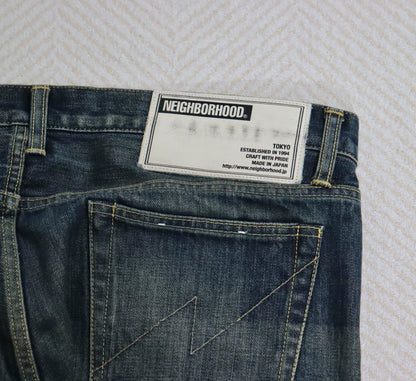 nbhd washed denim narrow jeans in xl