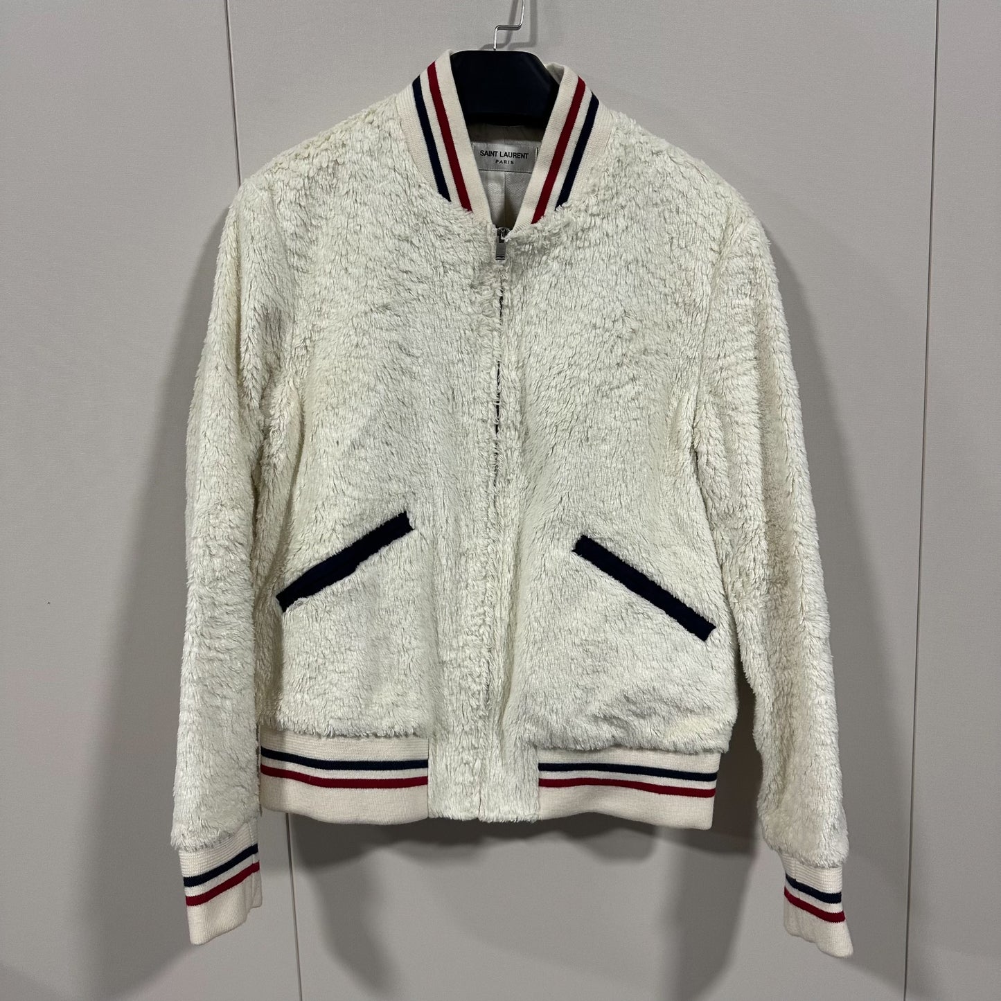 Saint Laurent Teddy Fleece Varsity Jacket