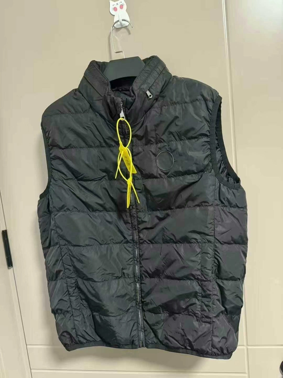gucci printed down vest with high collar
