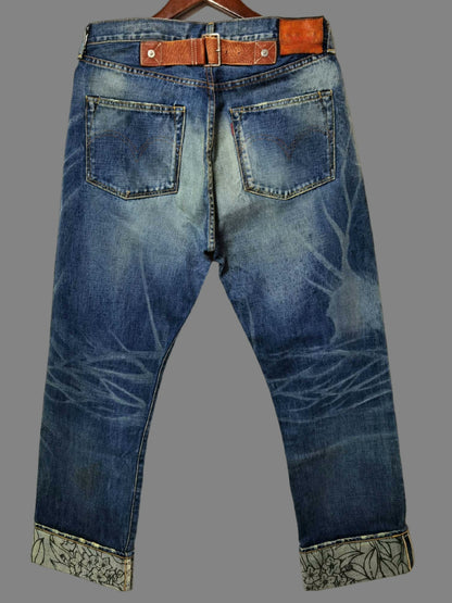 LVC 44501-0010 Floral Silver Buckle Jeans