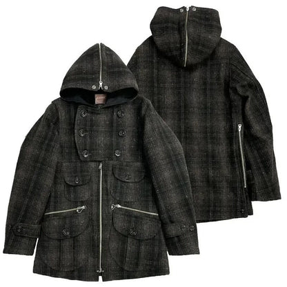 vintage gray plaid wool jacket