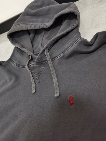 Ralph Lauren Distressed Charcoal Black Hoodie