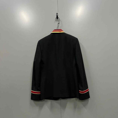 Saint Laurent Black Blazer Red Gold Trim