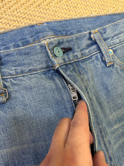 levis fenom turquoise distressed denim pants