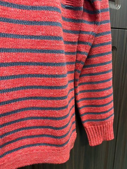 rrl striped pullover sweater in red