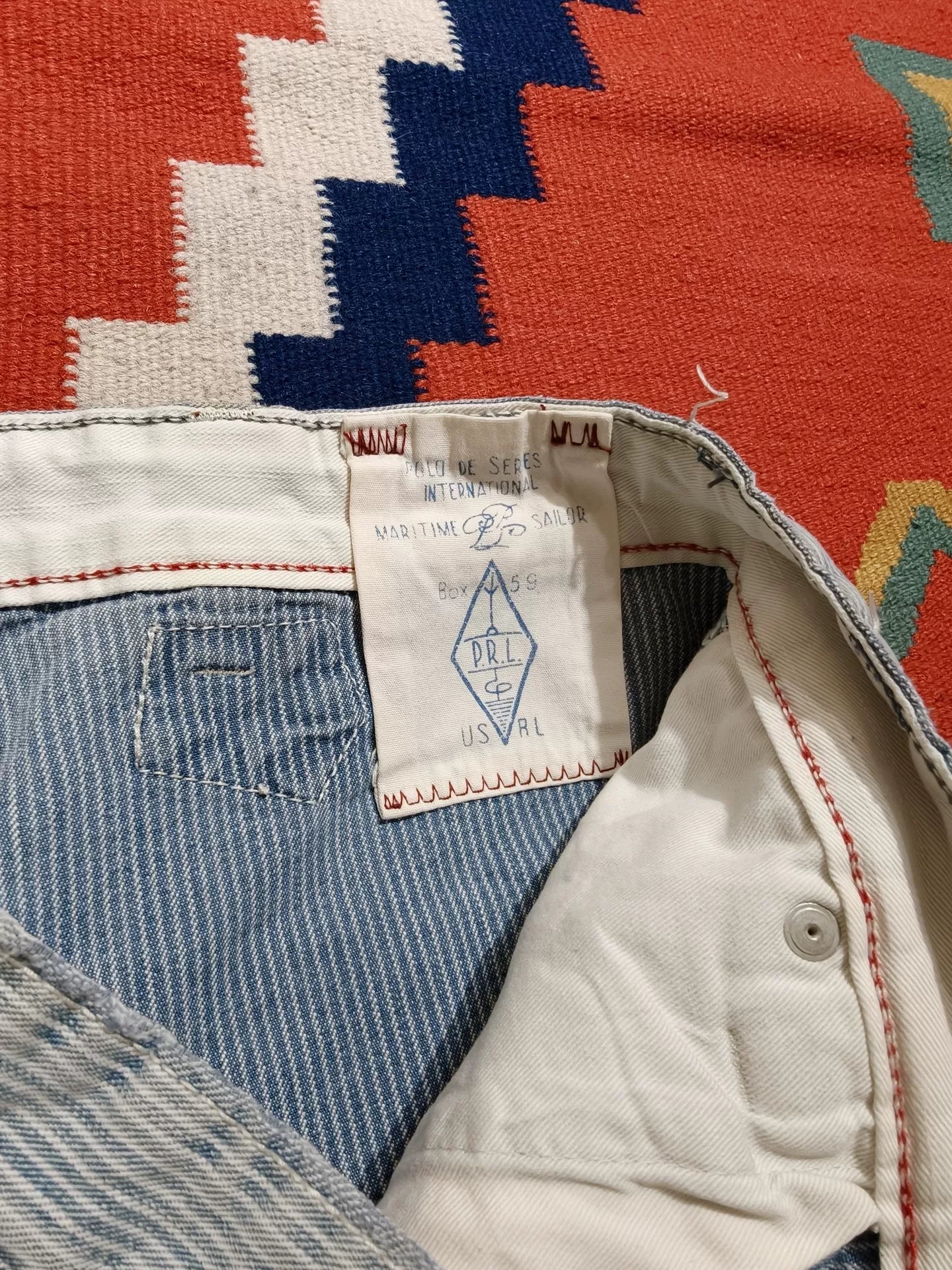 Ralph Lauren Nautical Stripe Distressed Pants